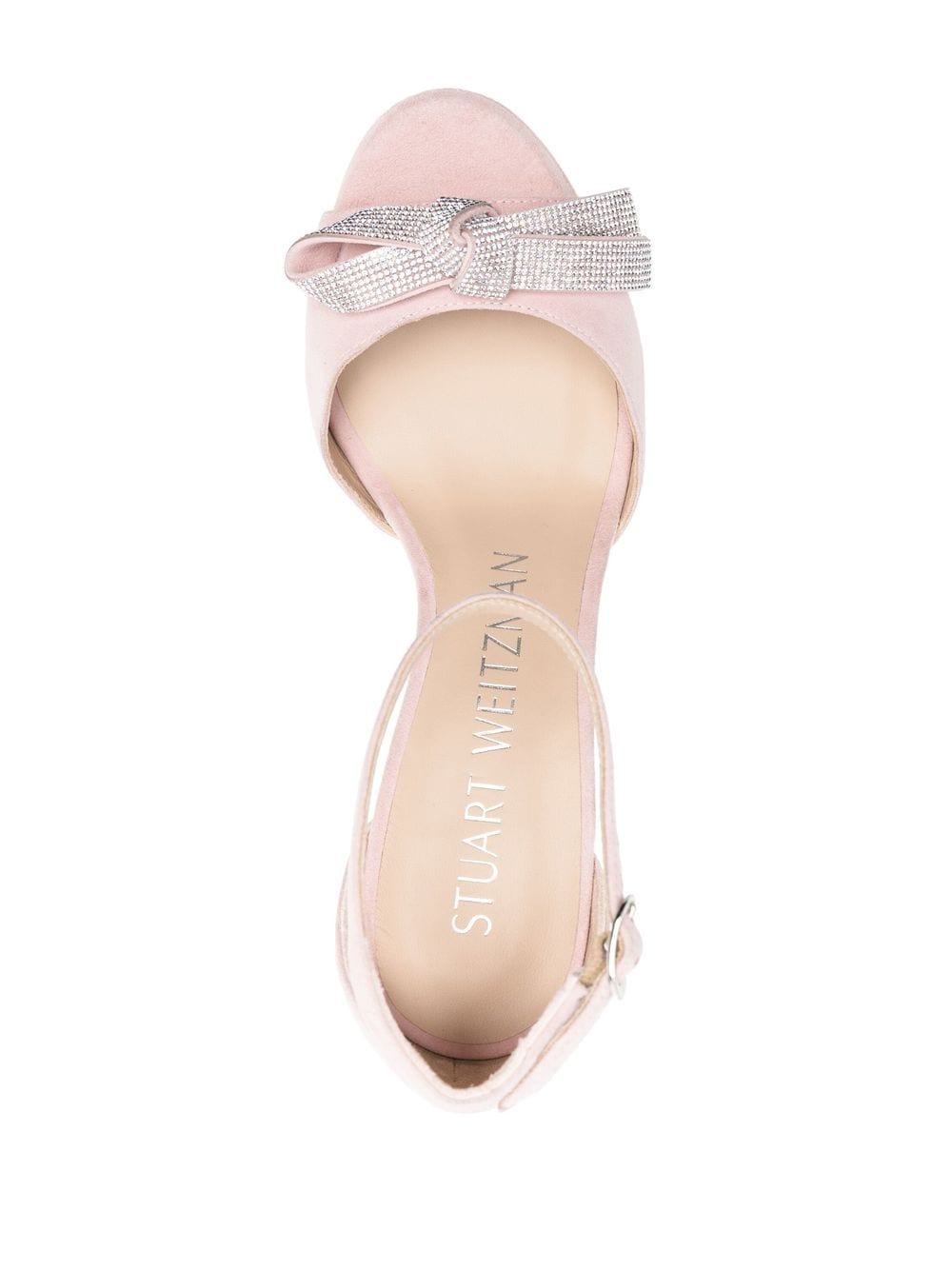Shop Stuart Weitzman Bow Detail Strap Heels In Pink