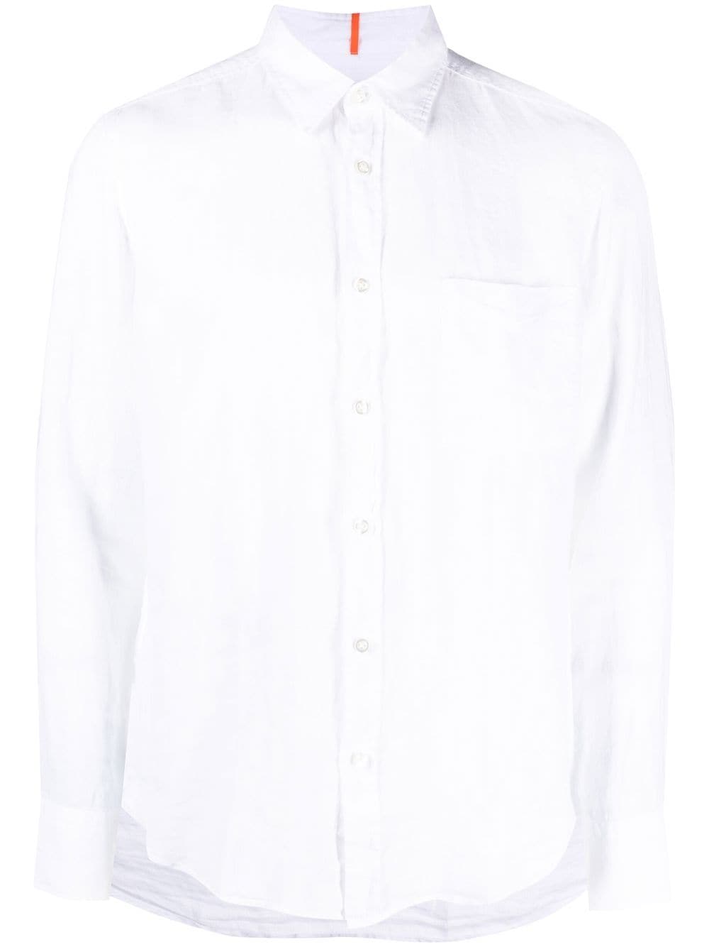 Hugo Boss Front Pocket Long-sleeve Shirt In White