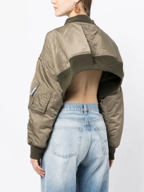 Maison Mihara Yasuhiro Ruched Cropped Bomber Jacket - Farfetch