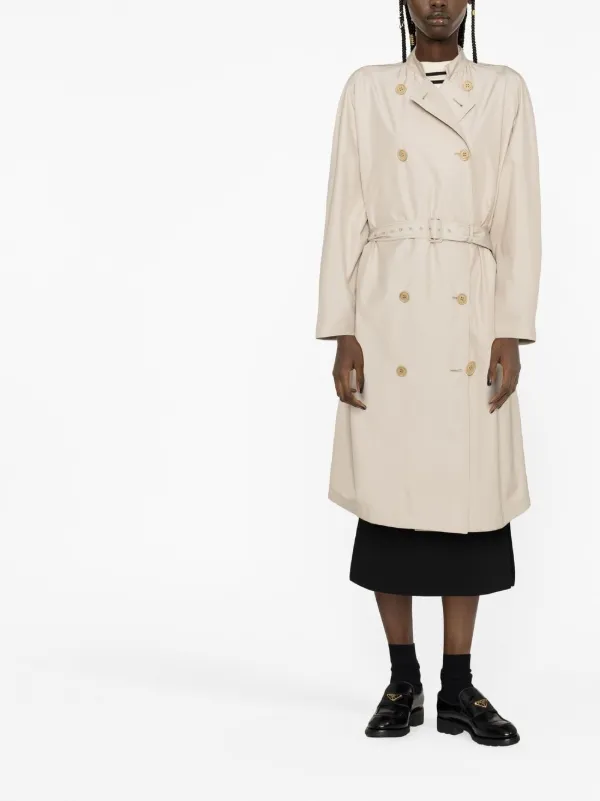 PRADA アイボリー トレンチコート Prada ダブルブレスト トレンチコート | ニュートラル | FARFETCH JP