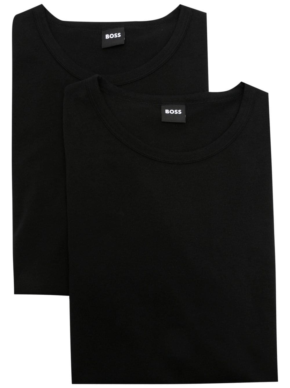 Hugo Boss Two-pack Crew-neck T-shirt In 黑色