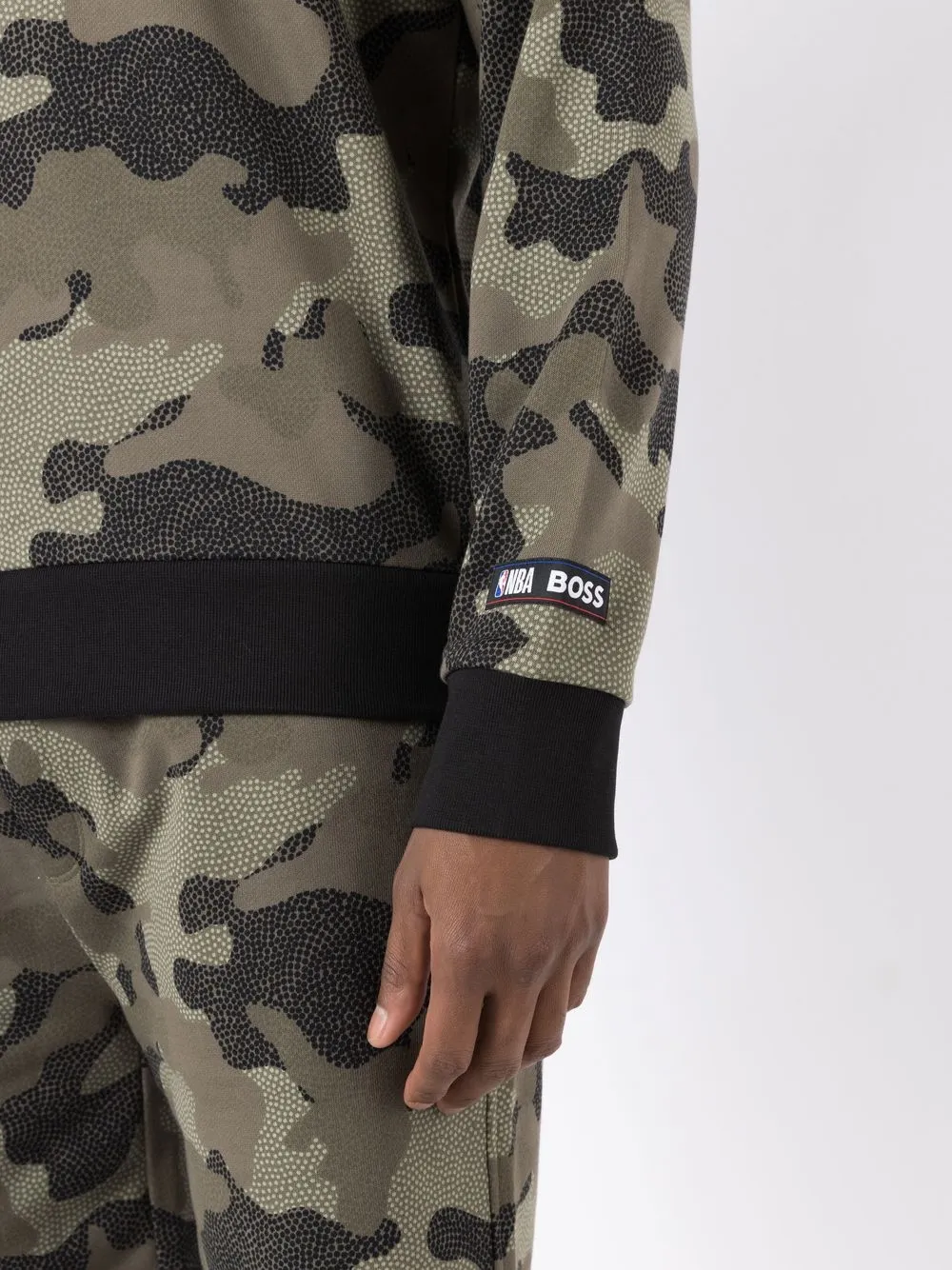 BOSS x NBA hoodie met camouflageprint Groen