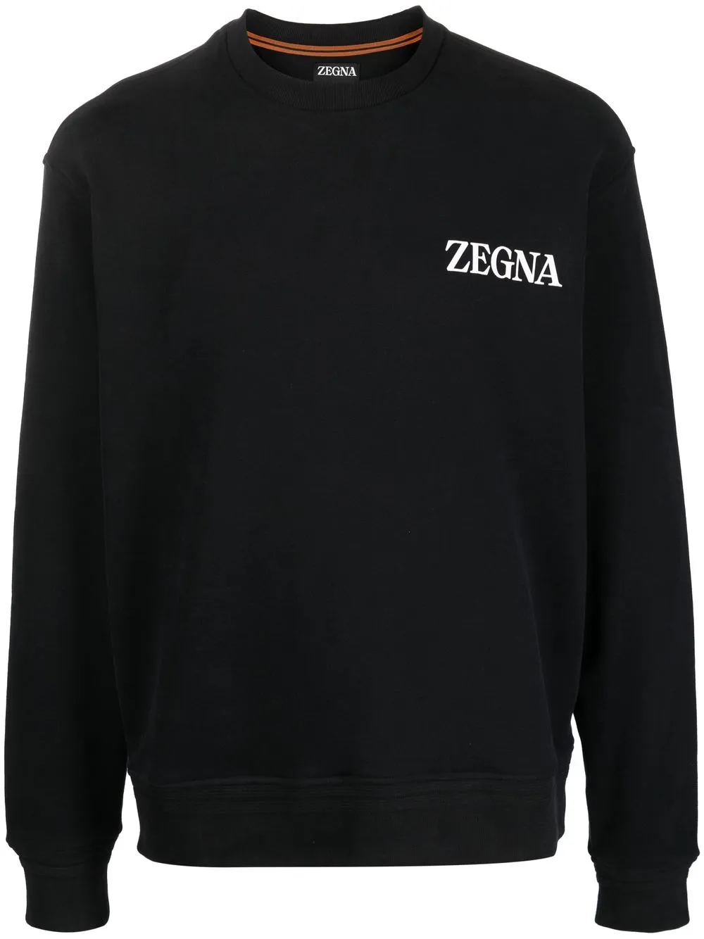 

Zegna raised-logo crew-neck sweatshirt - Black