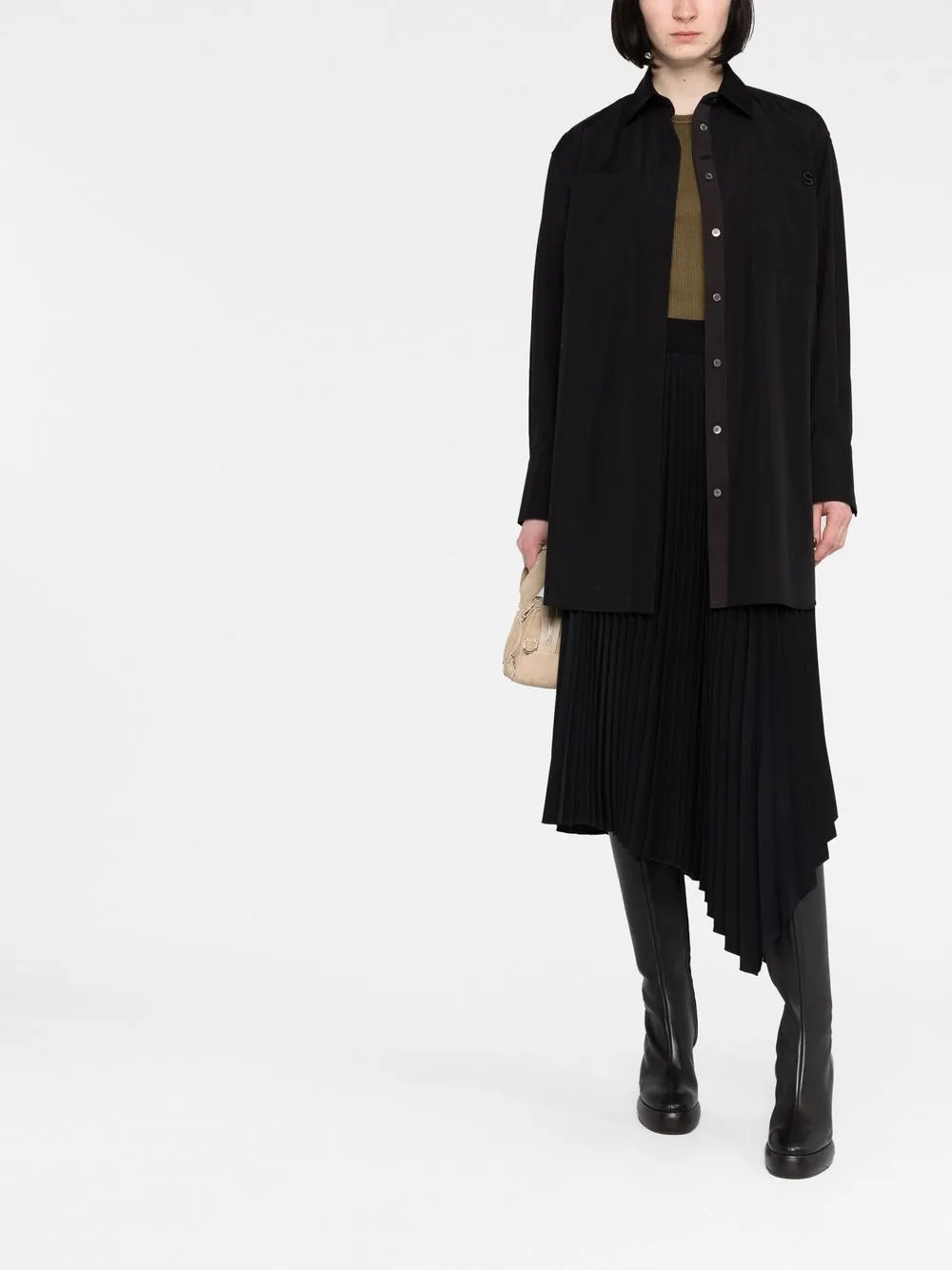 

sacai oversized cotton shirt - Black