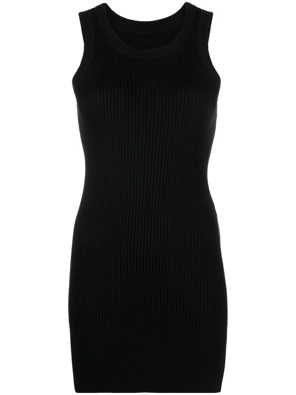 Sacai Cotton-silk Bodycon Mini Dress In Black