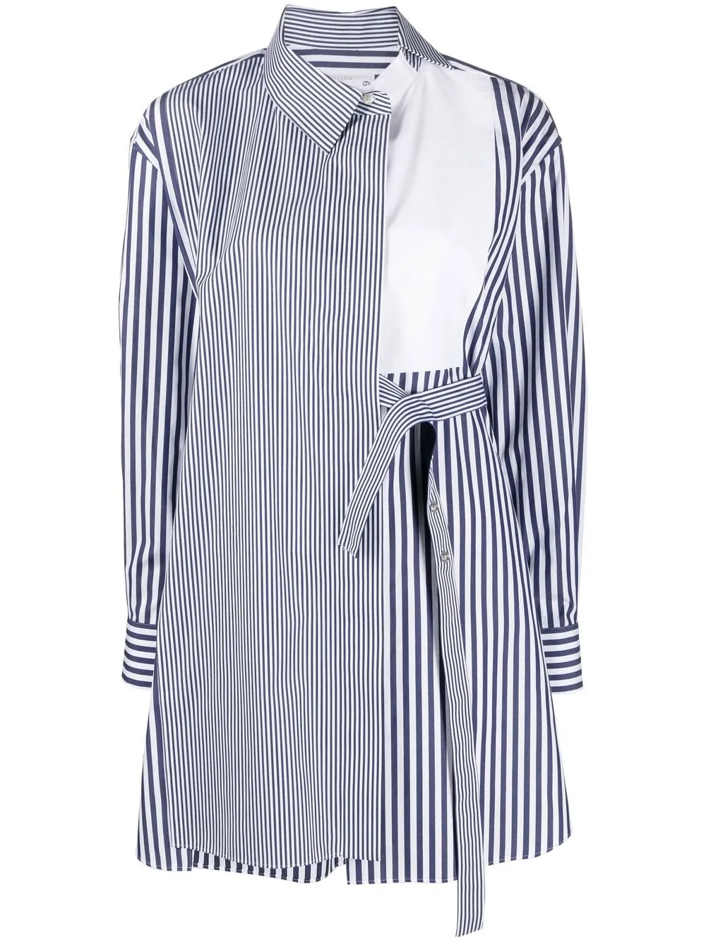 

sacai panelled striped shirt dress - Blue