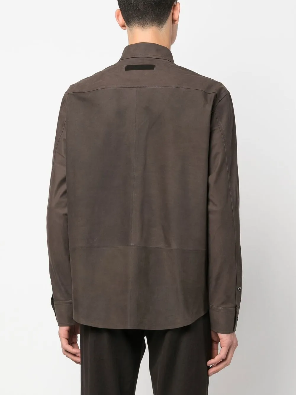 Zegna Calf-suede Shirt-jacket In Braun