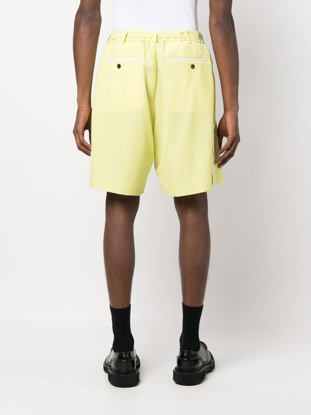 Shop Sacai Belted-waist Bermuda Shorts In Gelb