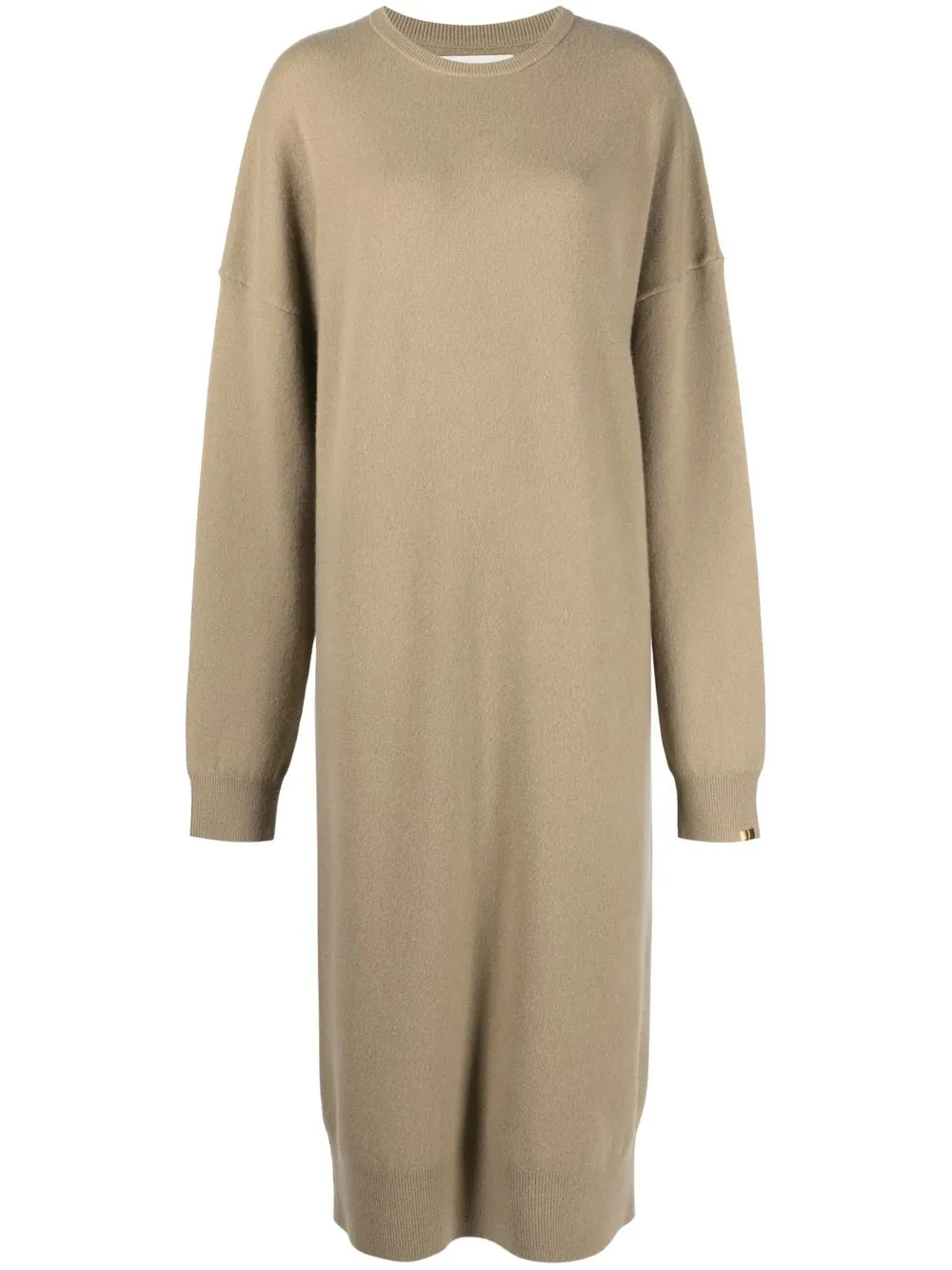 

extreme cashmere round neck long-sleeved knitted dress - Brown