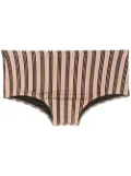 Amir Slama stripe-print swim trunks - Brown