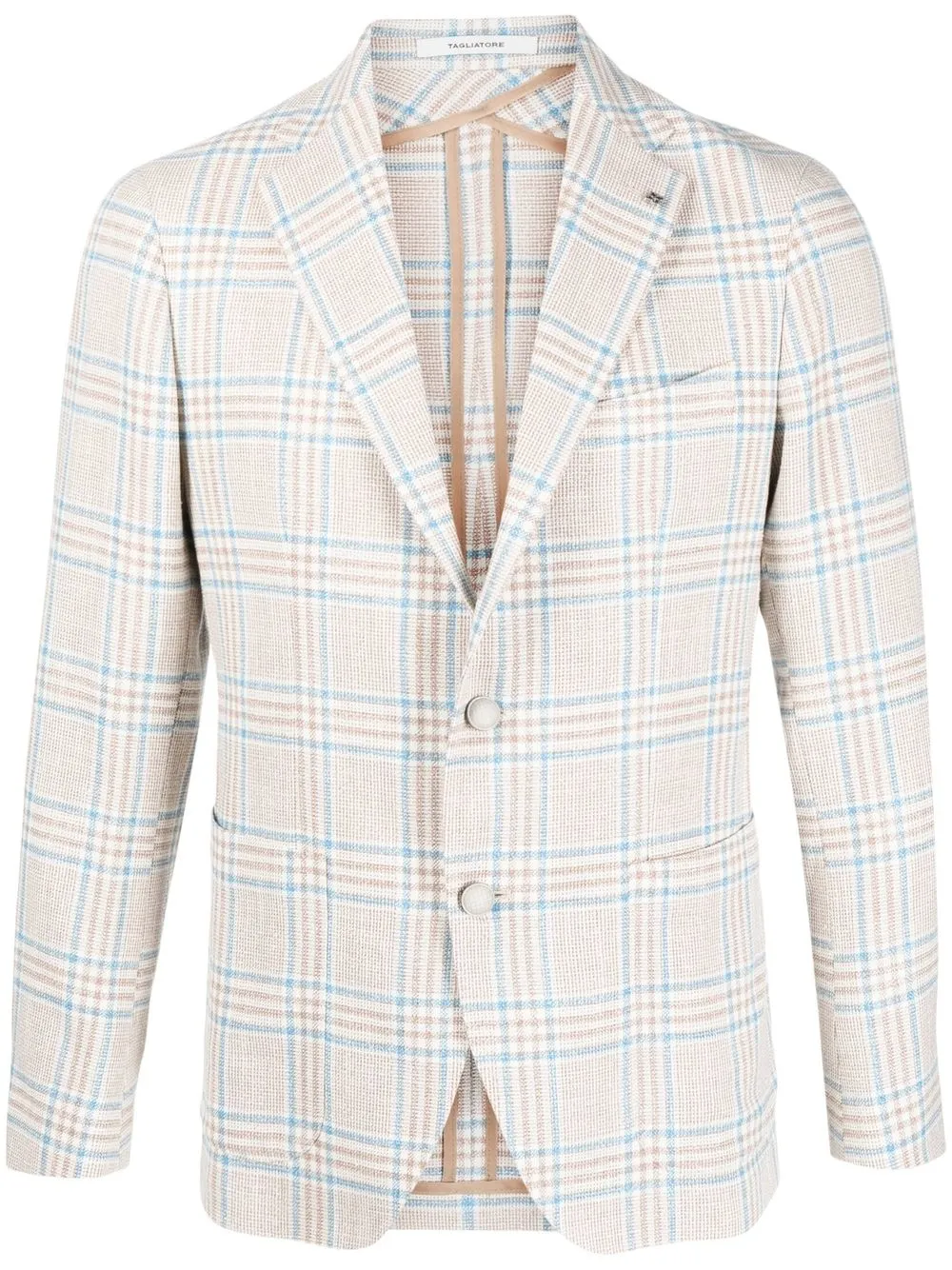 

Tagliatore plaid-check print blazer - Neutrals