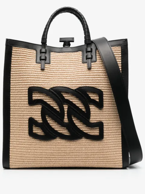 Casadei logo-detail leather tote bag