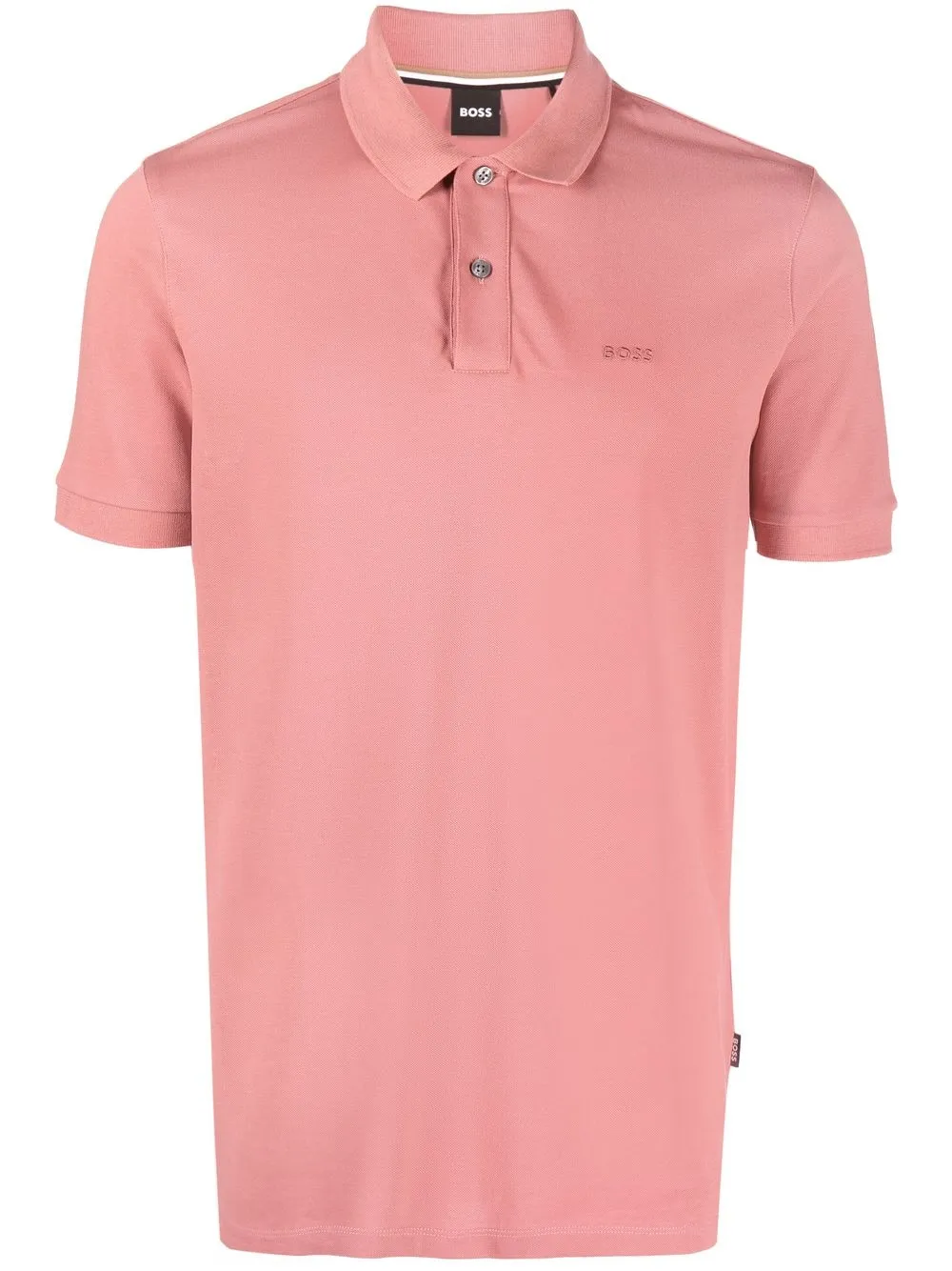 

BOSS logo-embroidered cotton polo shirt - Pink