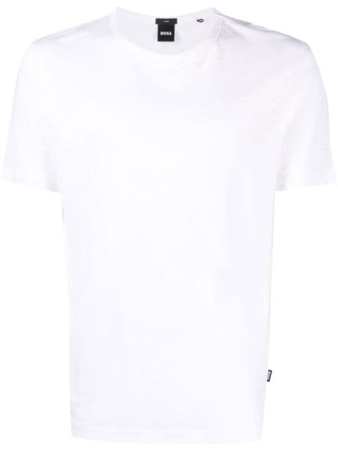 BOSS - short-sleeved linen T-shirt