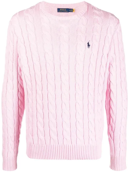 Pull en maille torsadée à logo brodé - Polo Ralph Lauren - Modalova