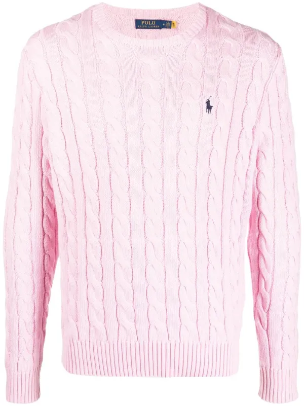 Polo Ralph Lauren embroidered-logo cable-knit Jumper - Farfetch