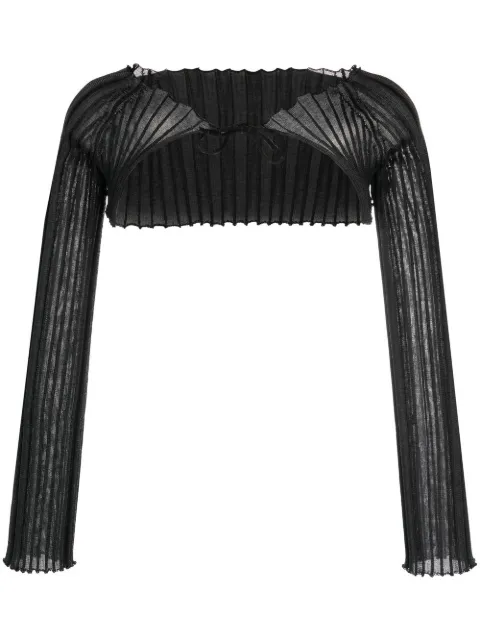 A. ROEGE HOVE cropped ribbed knitted top