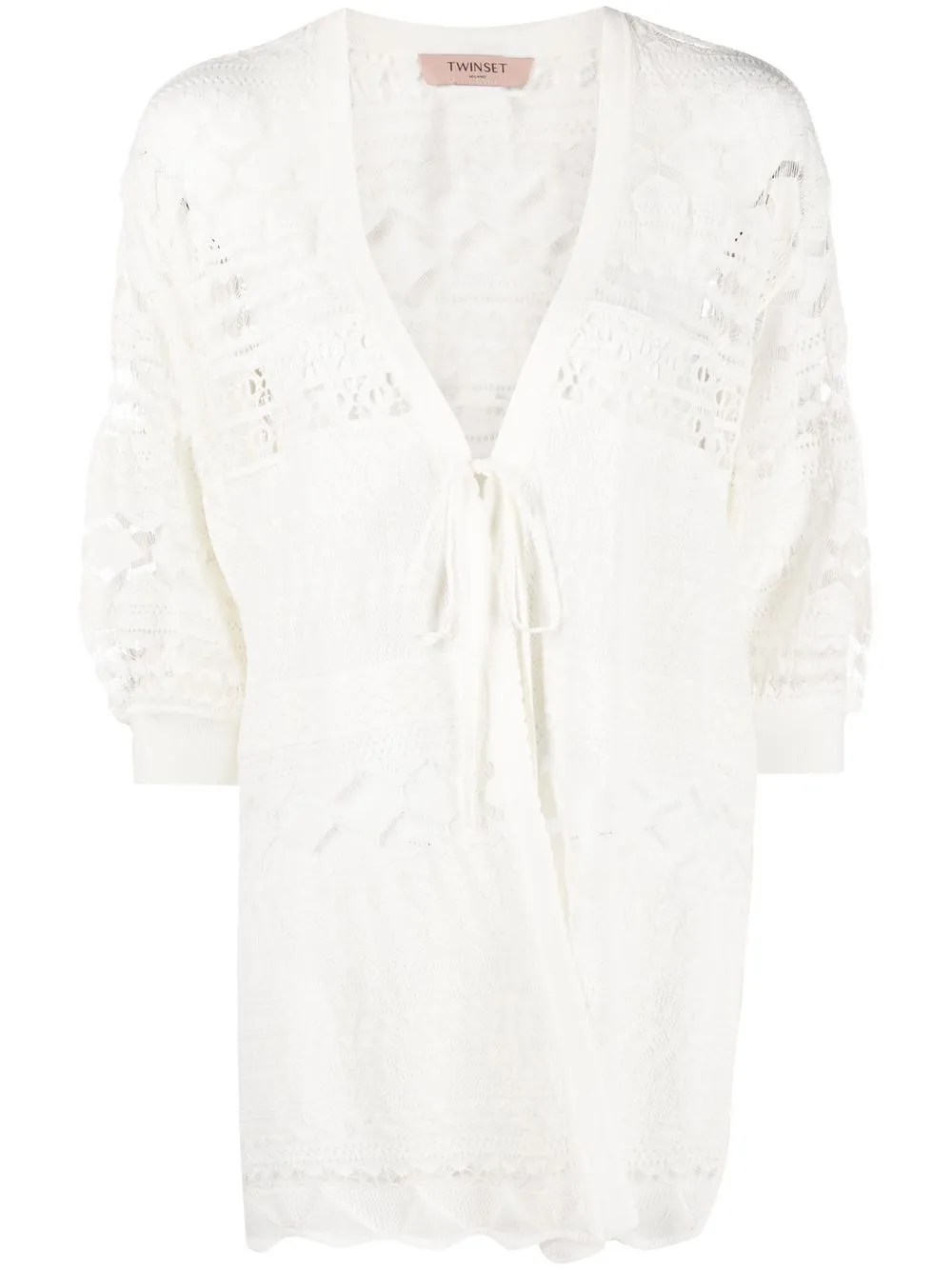 

TWINSET pointelle knitted cardigan - White