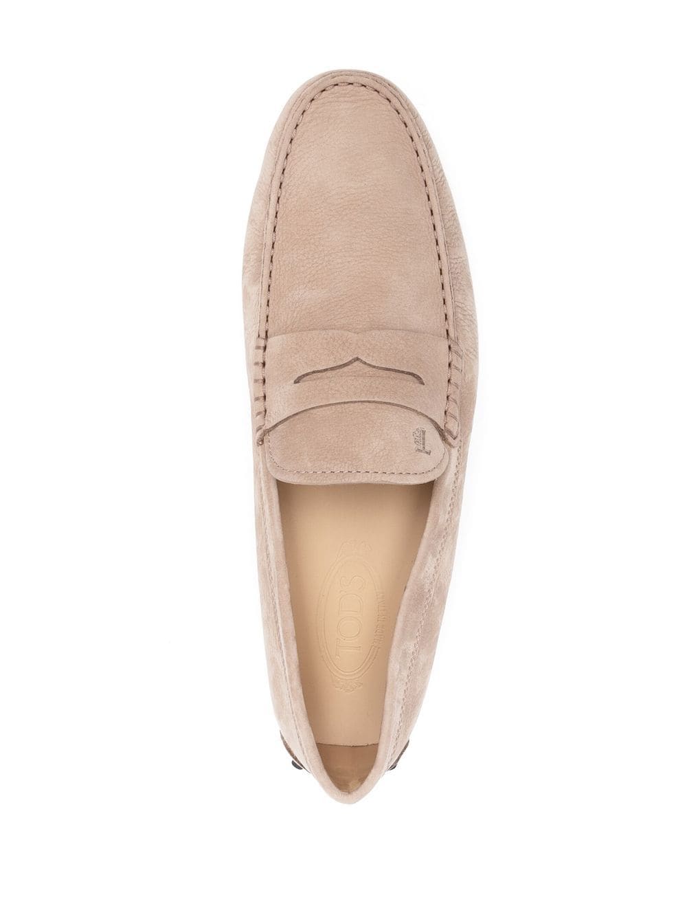Shop Tod's Gommino Suede Loafers In Nude