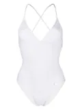 ETRO logo-patch detail swimsuit - White