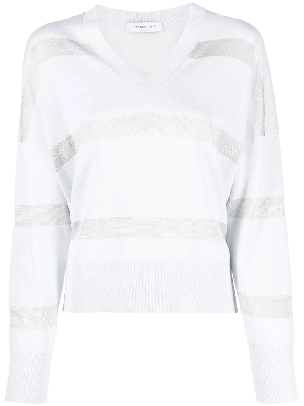 

Fabiana Filippi V-neck knitted top - White