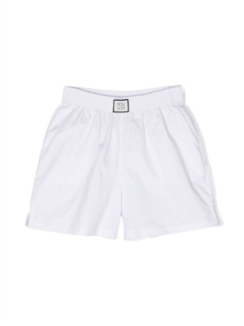 Douuod Kids logo-patch cotton shorts