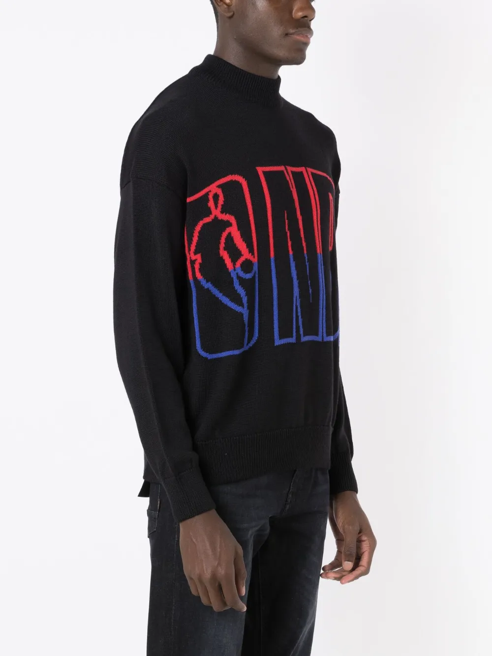 BOSS x NBA sweater met logoprint Zwart