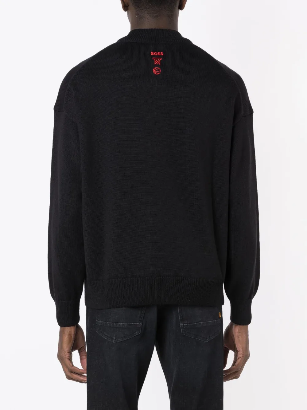 BOSS x NBA sweater met logoprint Zwart
