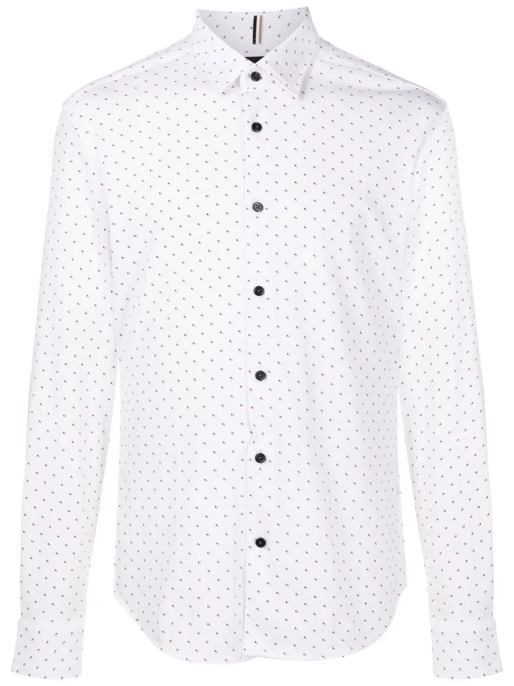 BOSS Camisa de algodão misto com micro estampa | Branco | Image 1