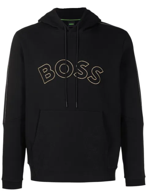 BOSS Moletom de capuz com logo bordado