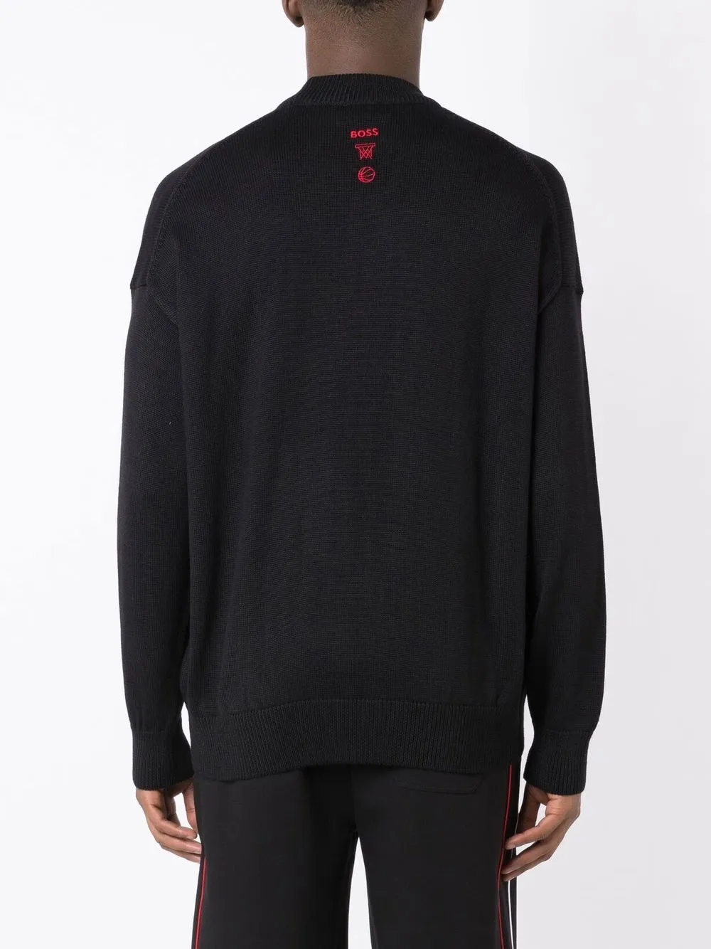 BOSS x NBA intarsia trui Zwart