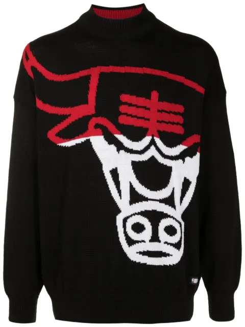 BOSS x NBA pull Bulls en maille intarsia