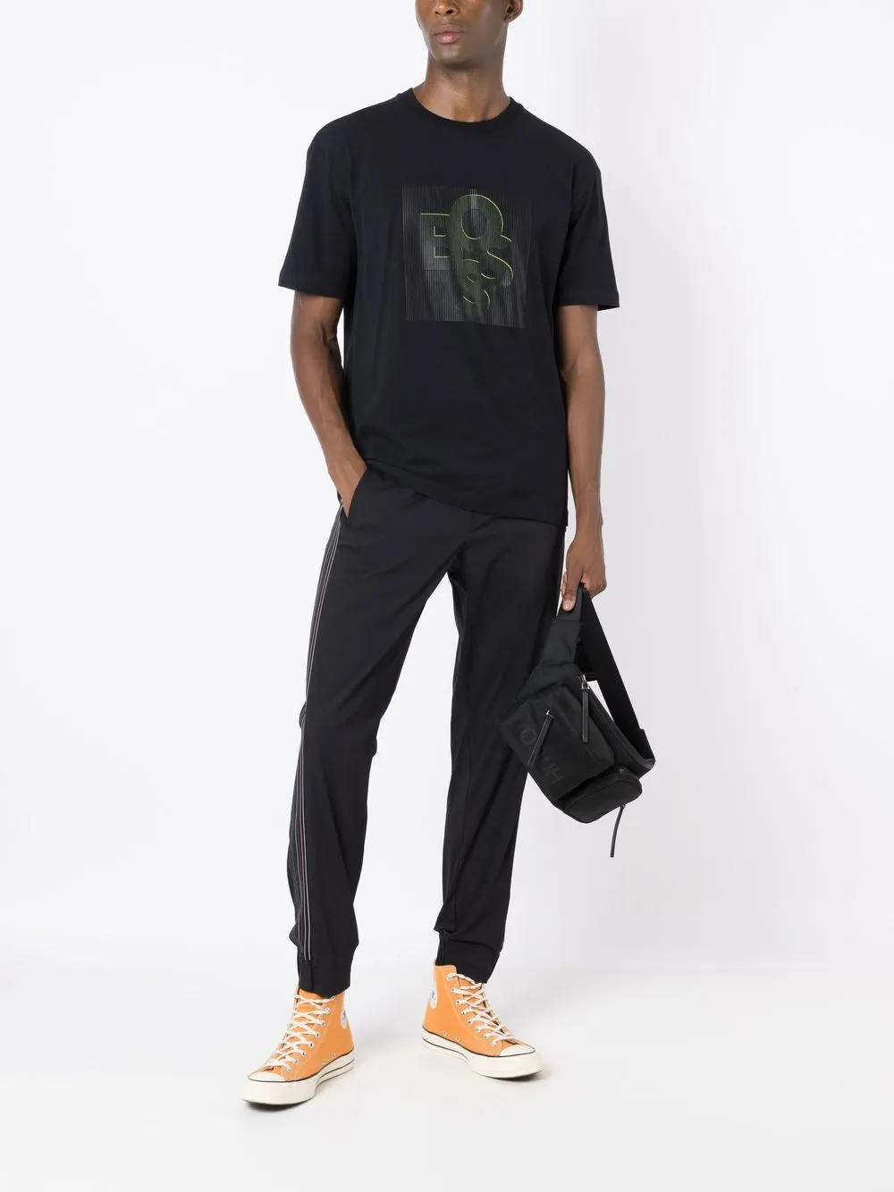 BOSS Calça slim com listra na lateral | Calça reta | Image 2