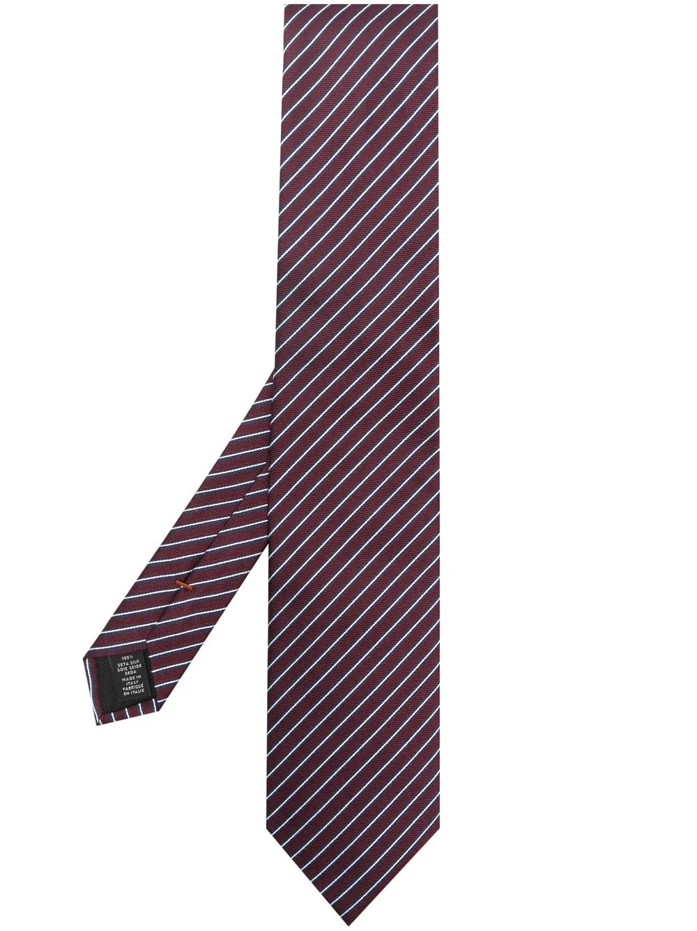 

Zegna corbata de seda con rayas estampadas - Rojo