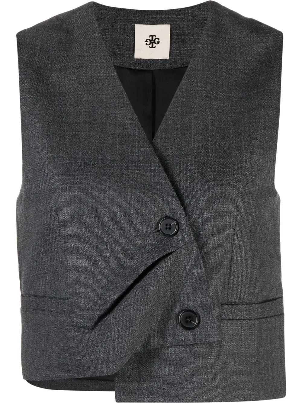 

The Garment Windsor asymmetric V-neck vest - Grey