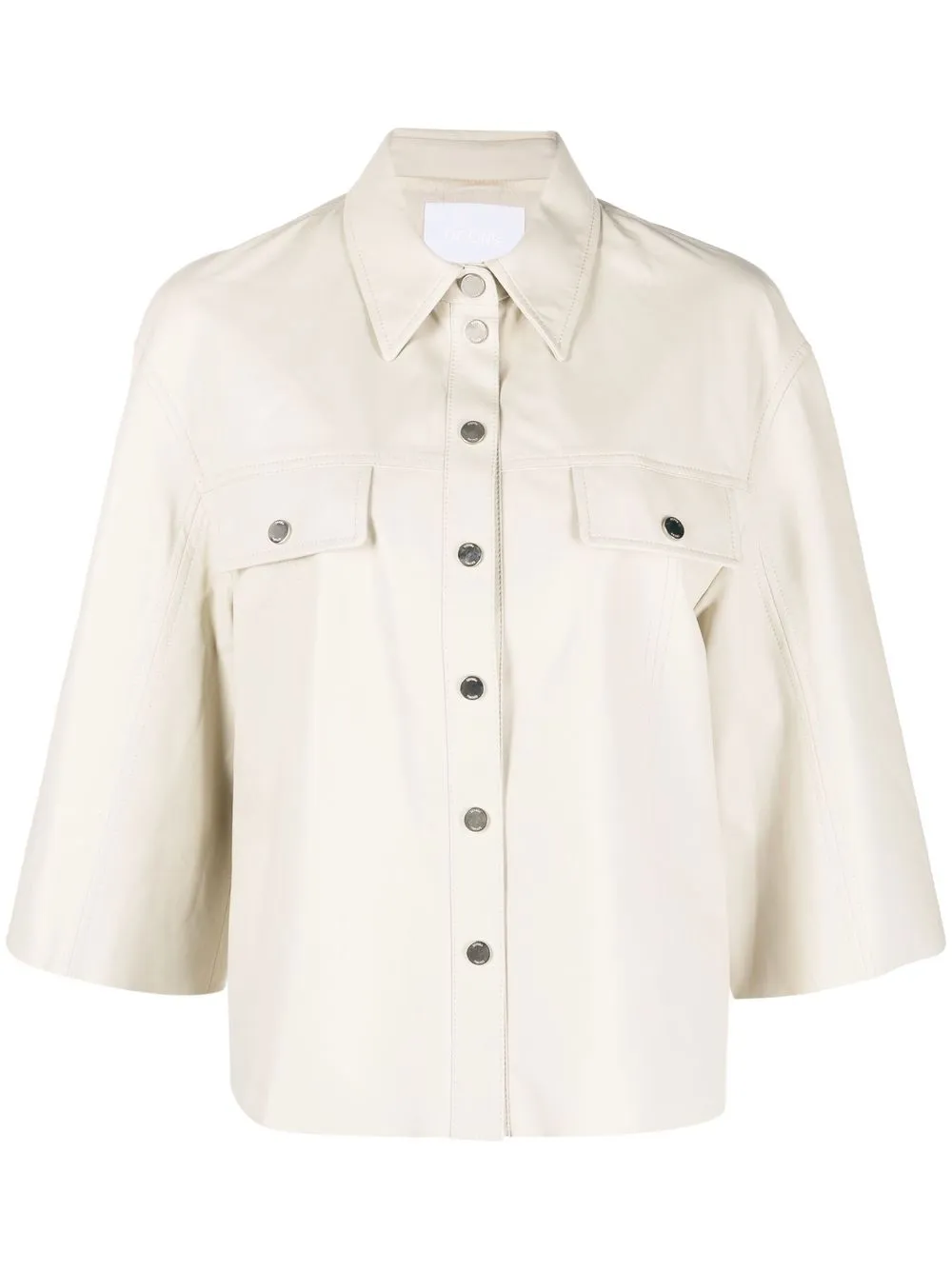 

Drome button-down lambskin shirt - Neutrals