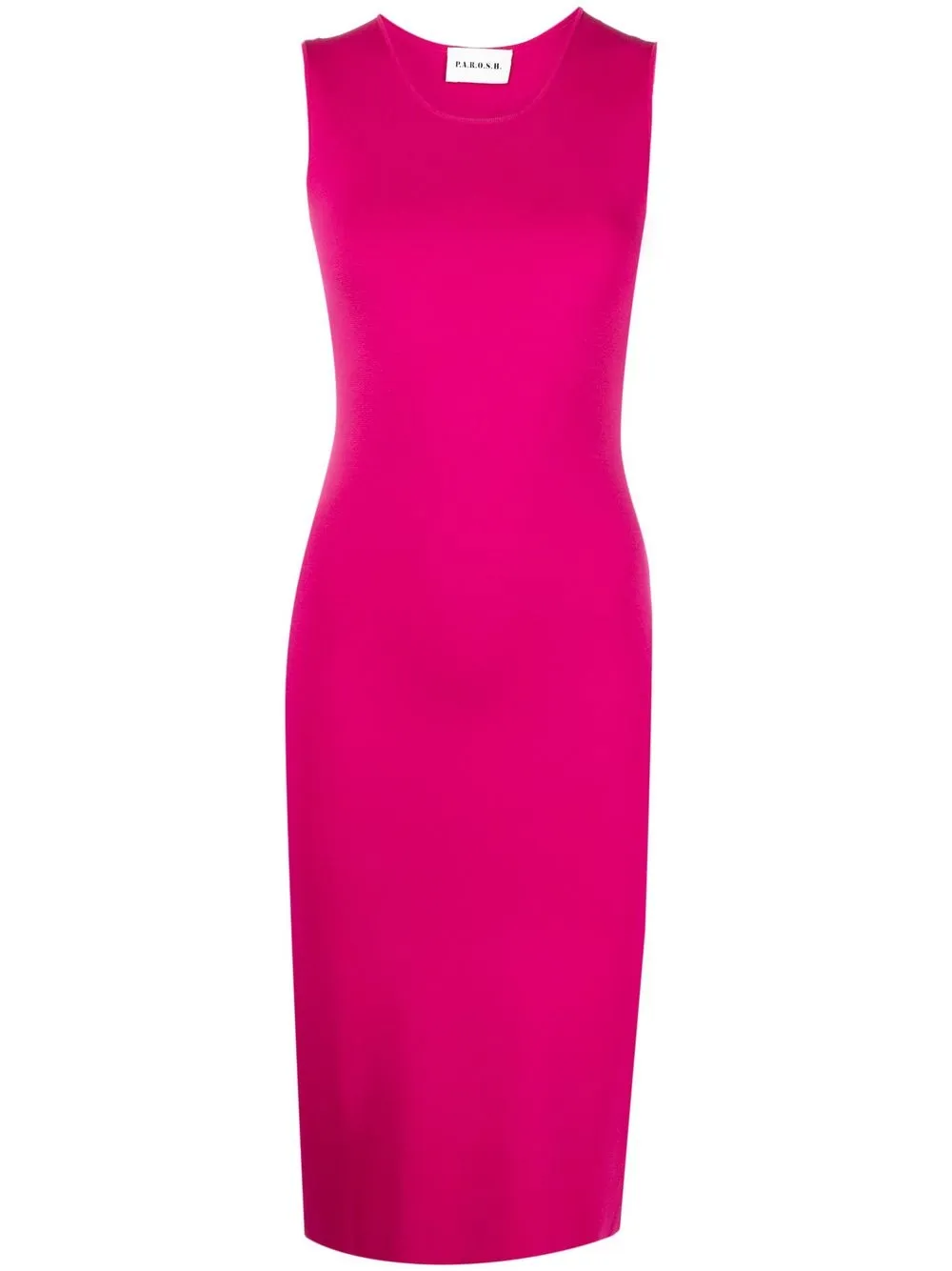 

P.A.R.O.S.H. vestido midi tejido sin mangas - Rosado