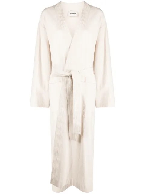 Nanushka ribbed detailing square-sleeved dress