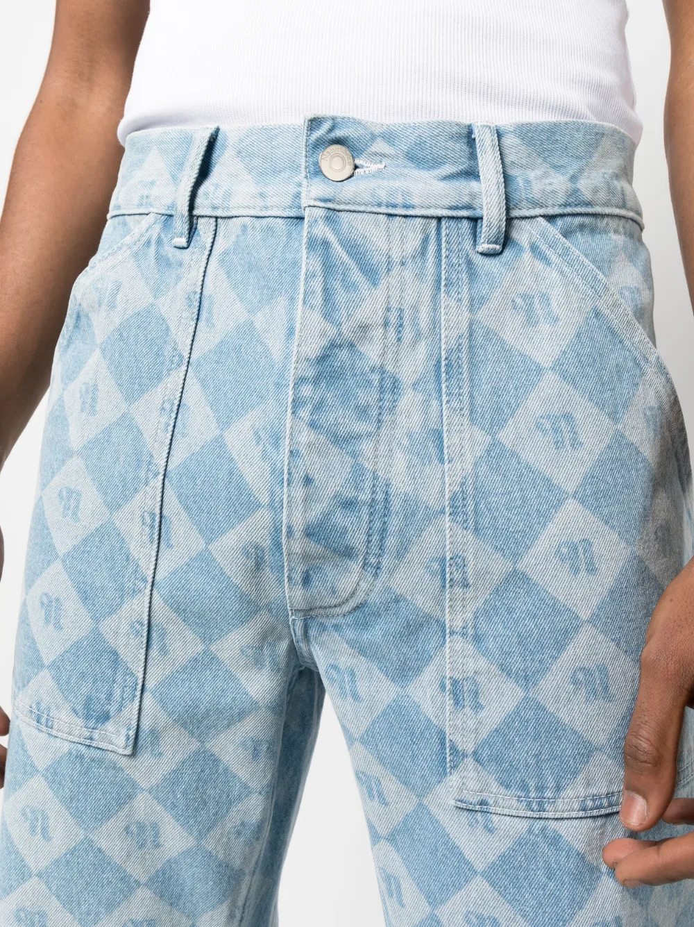 Nanushka Geruite jeans Blauw