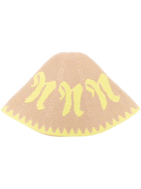 Nanushka gorro de pescador tejido con logo en jacquard