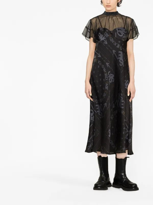 Sacai x Eric Haze Logo Print Dress - Farfetch