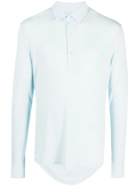 Orlebar Brown playera tipo polo de piqué manga larga