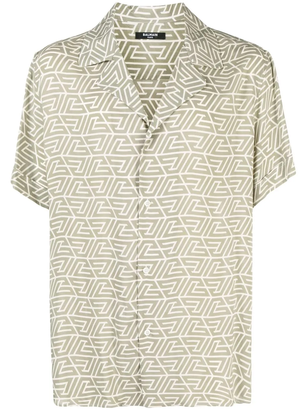 

Balmain all-over geometric-print shirt - Green