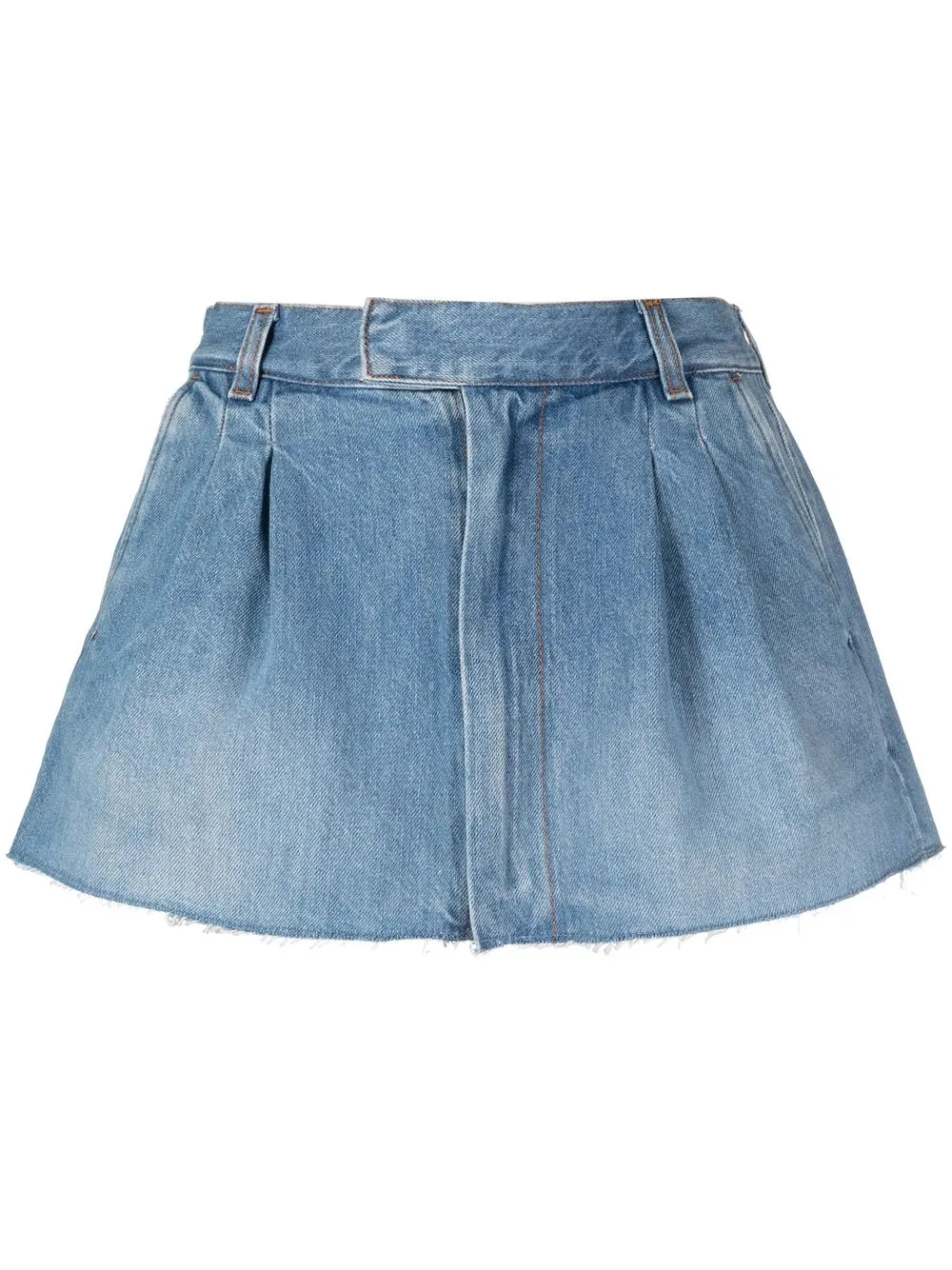 

Haikure pleat-detail denim mini skirt - Blue