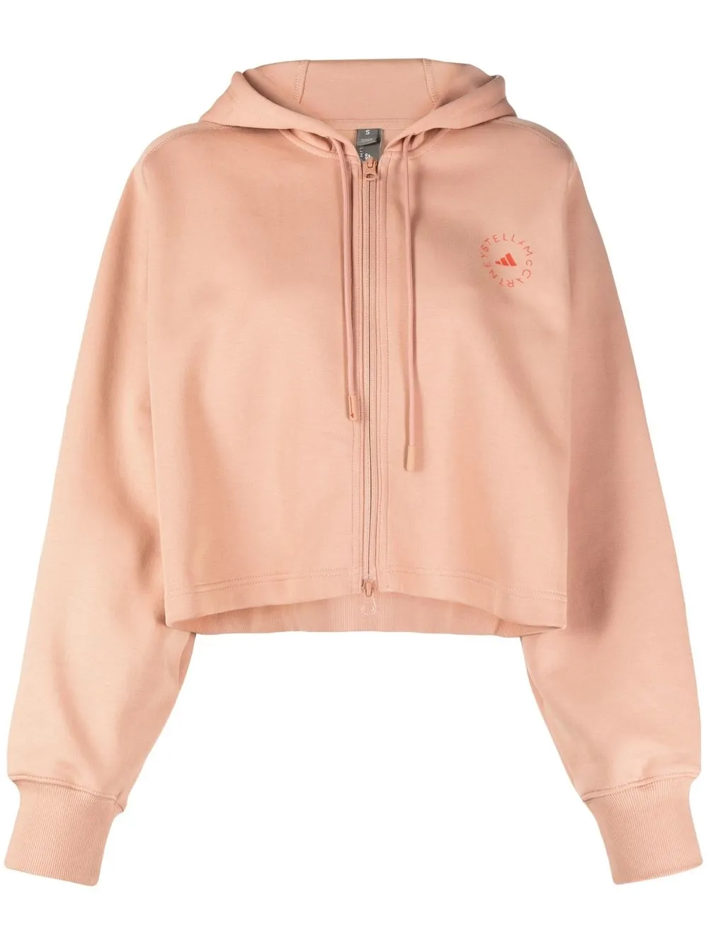 

adidas by Stella McCartney logo-print cropped hoodie - Neutrals