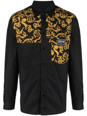 Baroque print shop denim shirt
