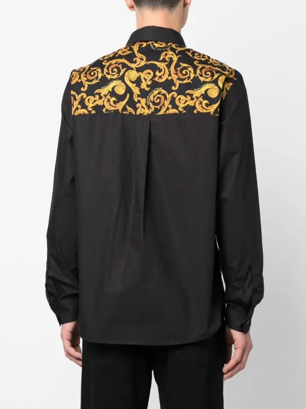 Black and 2024 gold baroque shirt
