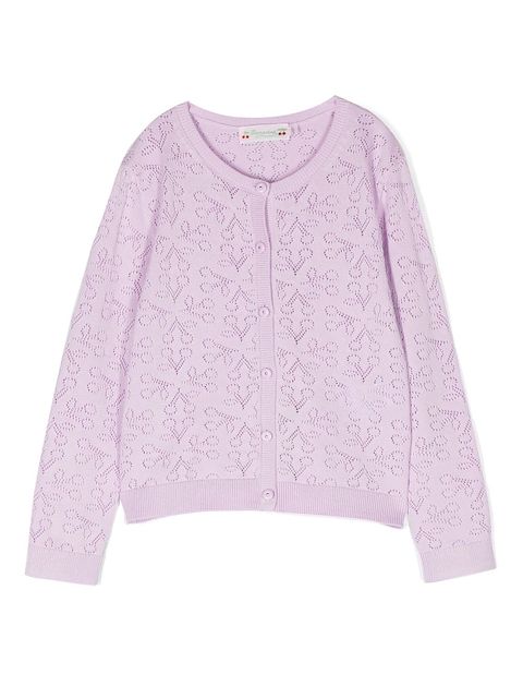 Bonpoint pointelle knit cotton cardigan