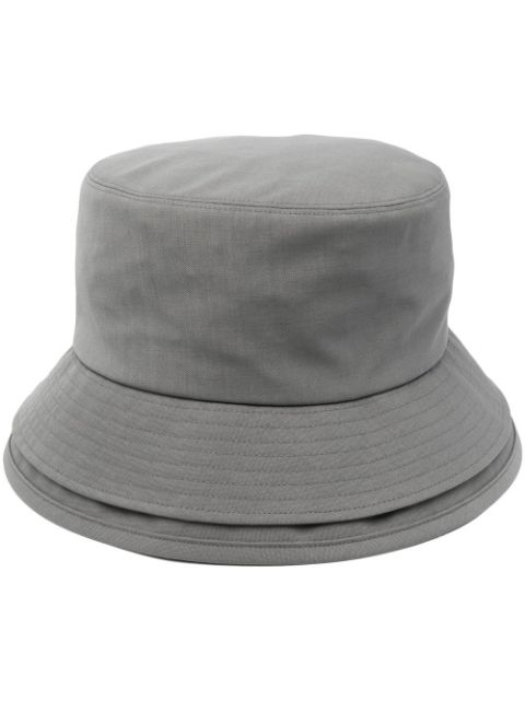sacai layered-brim wool bucket hat
