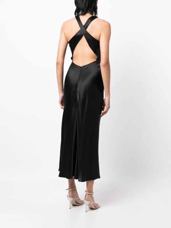 yellow orange dress Sunset Satin Halter Midi | Vacation Dress Gold_Cocktail_Dress Dress Casually...With Style! Mastering Size:Belt Size  42
